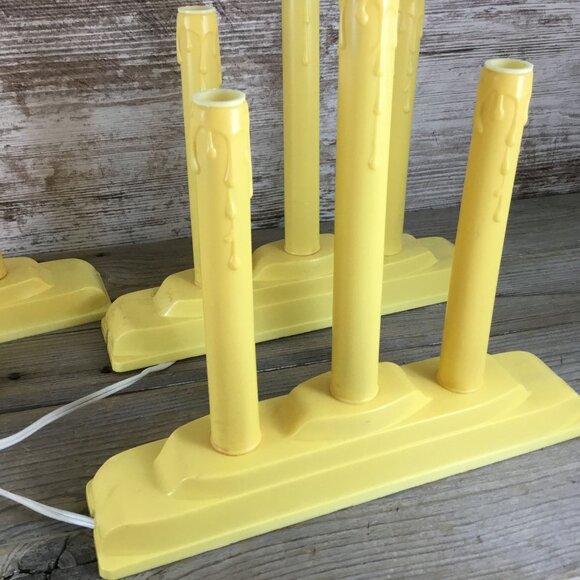 Set of 5 Vintage Noma 3-Light Yellow Candoliers Christmas Lights Bulbs NOT inclu - Picture 8 of 13